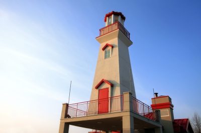 Landmark lighthouse near Lake Ontario in Mississauga